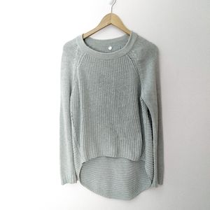 Margaret O'Leary Gray Cotton High-Low Sweater